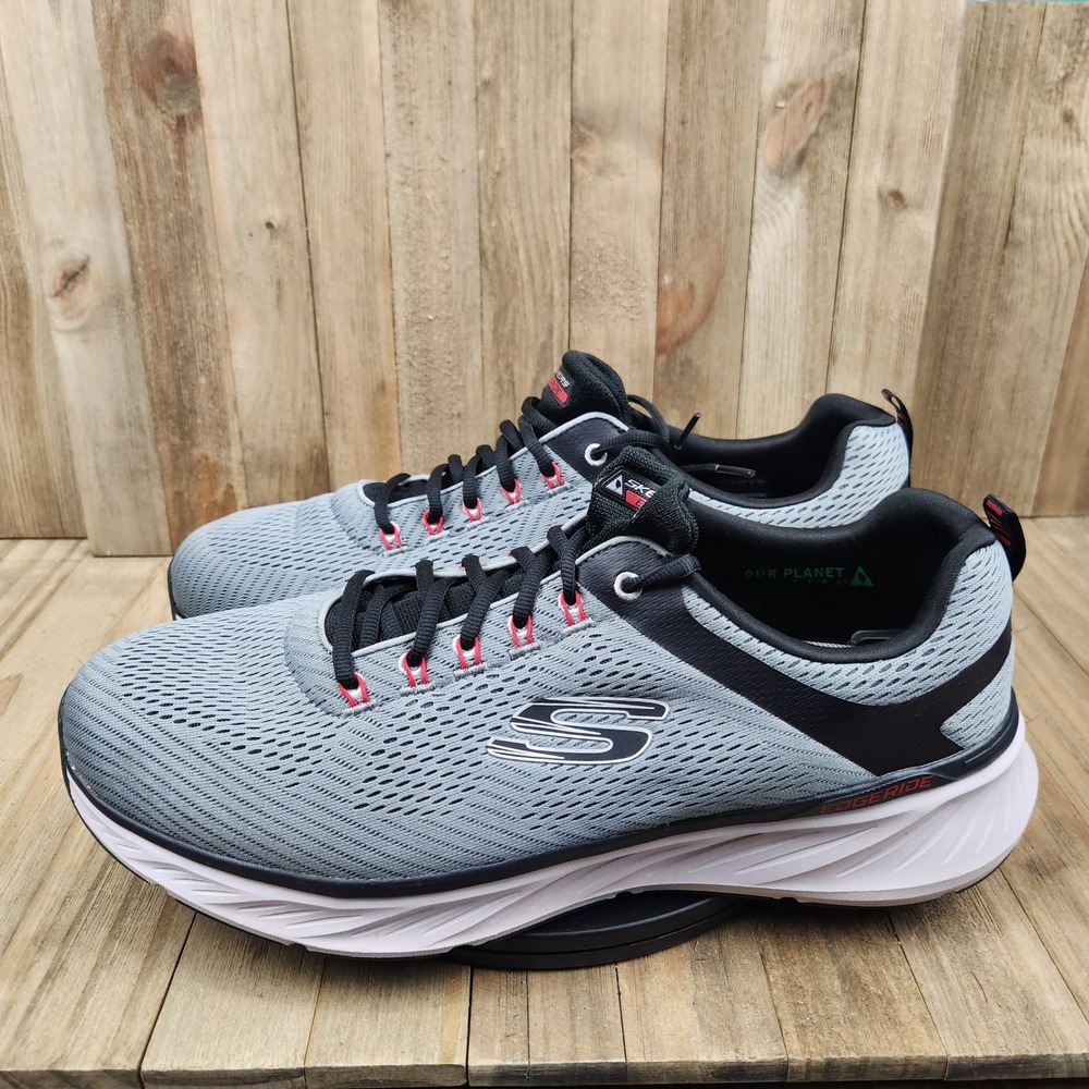 Skechers Edgeride Athletic Running Shoes Mens size 15 Extra Wide Fit Grey Black